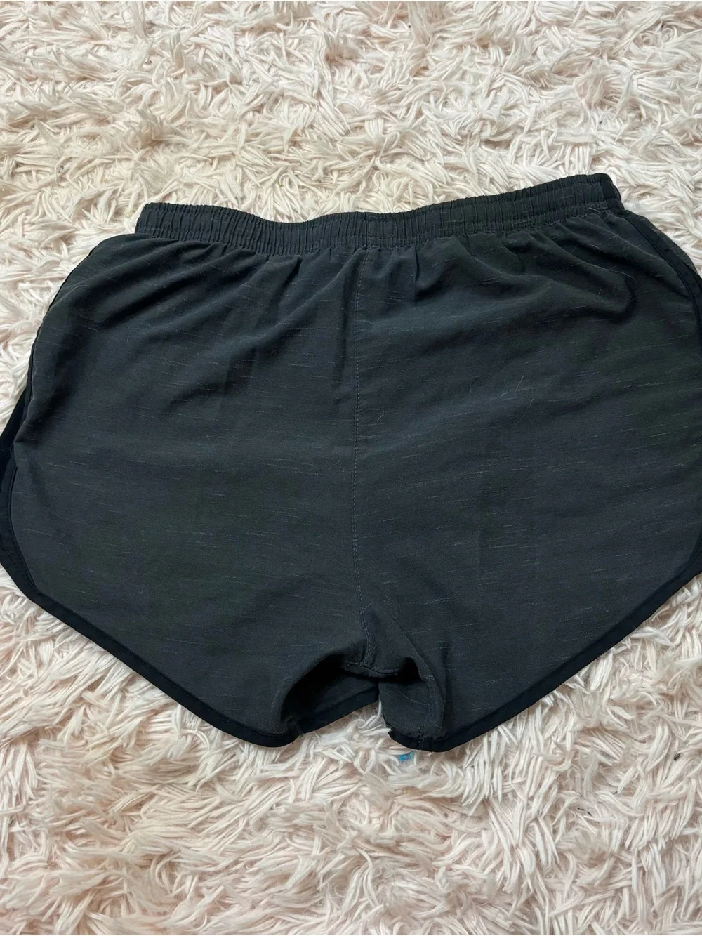 Nike Women's Black Athletic Shorts with White Swoosh